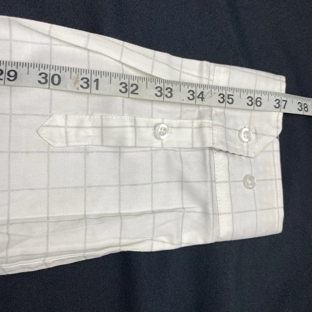 COOFANDY Shirt Mens XXL White w/Gray Checks Buffalo Check Flip Cuffs NWT!